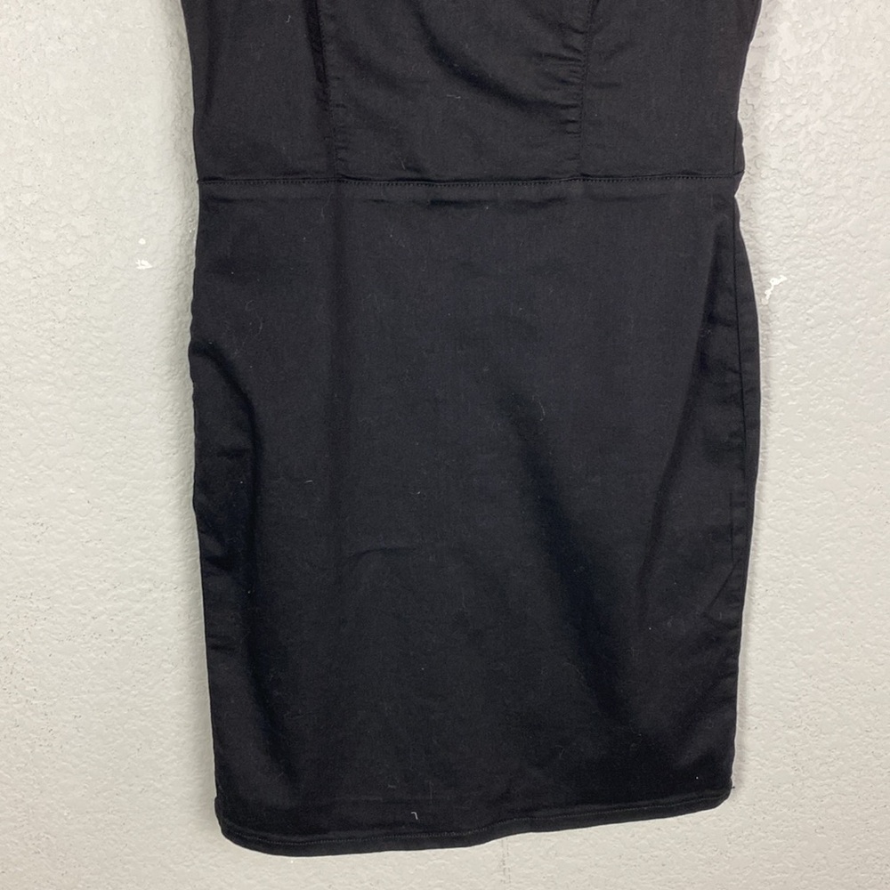 Topshop black asymmetric shoulder dress - Picture 4 of 7
